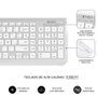 Subblim Combo Dual Prestige Extendido Plata/Blanco (Teclado y Ratón Inalámbrico)
